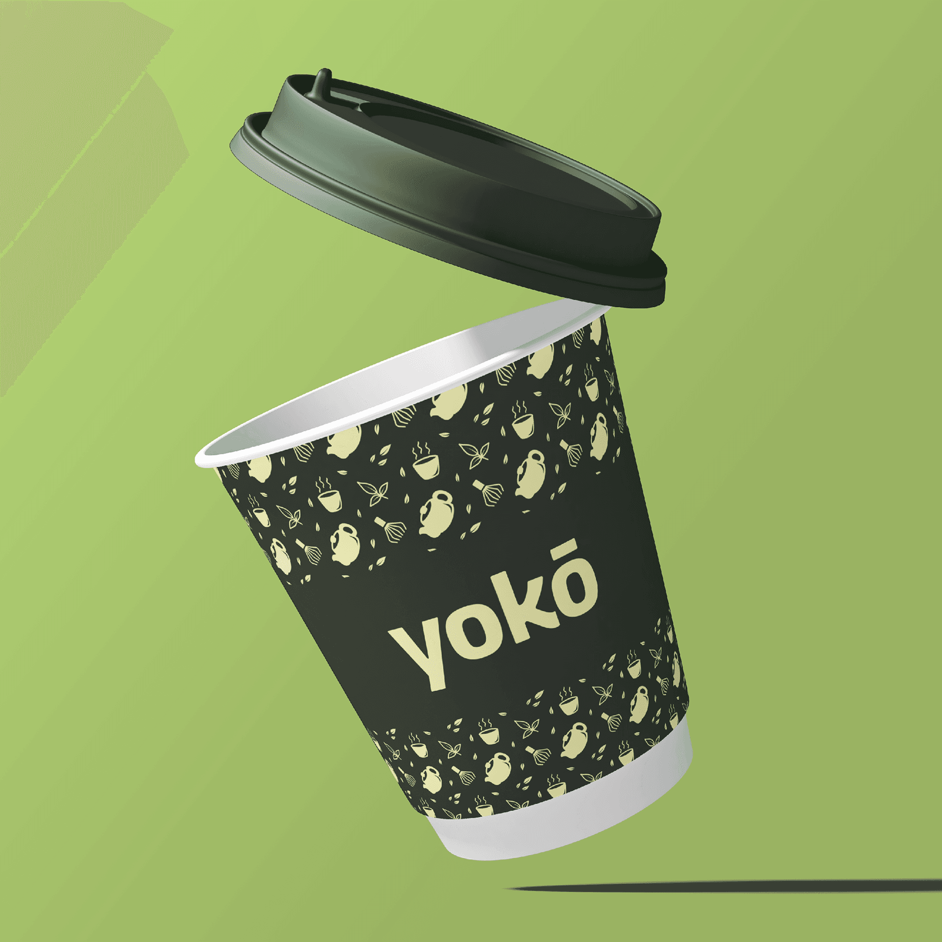 A coffee cup from Alyssa Beauclerc's Yoko brand design.